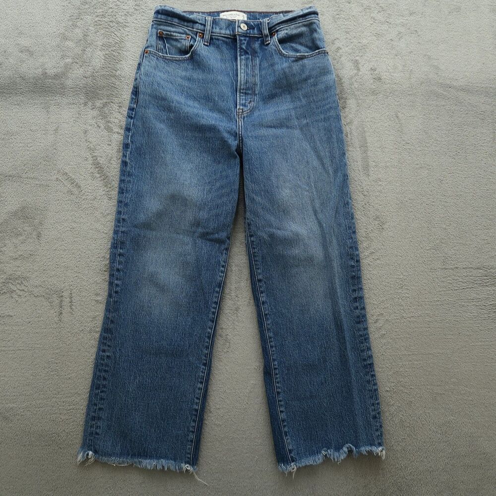 Abercrombie & Fitch Blue Wide Leg Jeans - Picture 1 of 16